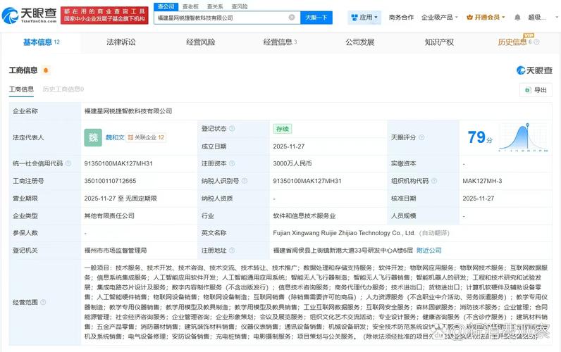 人为魏和文,注册资本3000万人民币,经营范围包括人工智能应用软件开发